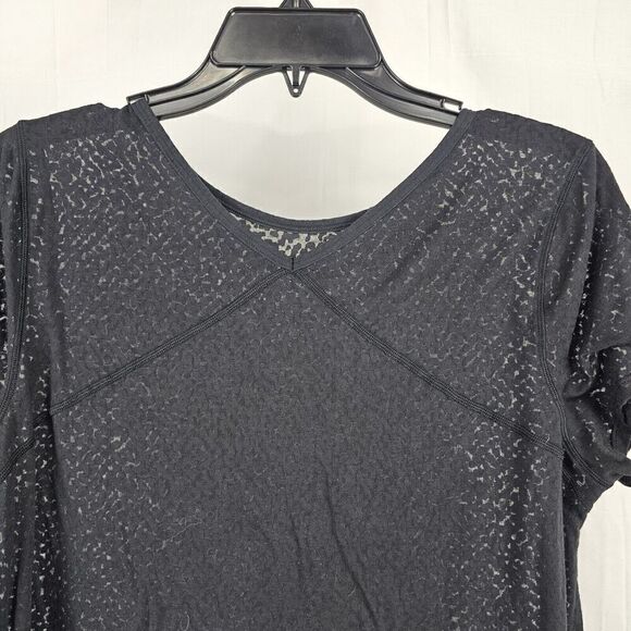 Lululemon Loop Around Short Sleeve Tee In Sheer Black Women’s Size 8 Shirt - Picture 4 of 8